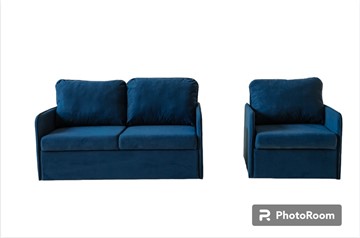 Мебельный набор Амира синий диван + кресло в Иваново
