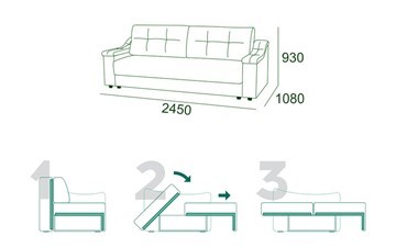 Прямой диван Мальта 3 Тик-так БД в Иваново - изображение 6