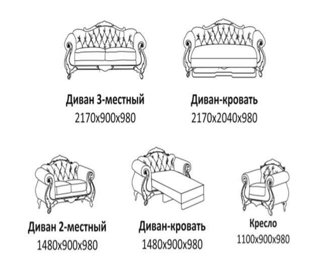Прямой диван Лувр X, ДБ3 в Иваново - изображение 2