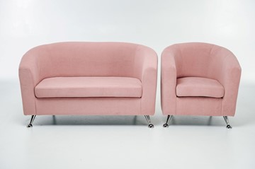 Комплект мебели Брамс  цвет розовый диван 2Д + кресло в Иваново