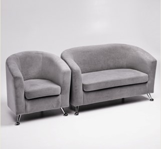 Комплект мебели Брамс  цвет серый диван 2Д + кресло в Иваново