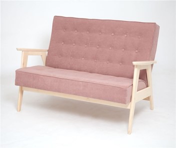 Прямой диван Ретро, двухместный (беленый дуб / RS 12 - розовый) в Иваново