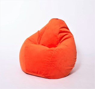 Кресло-мешок Груша большое, велюр однотон, оранжевое в Иваново