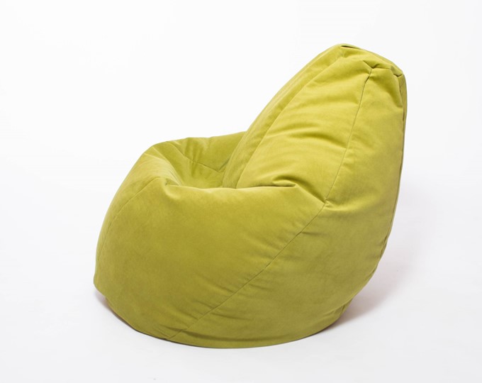 Кресло-мешок Груша малое, велюр однотон, травянное в Иваново - изображение 2