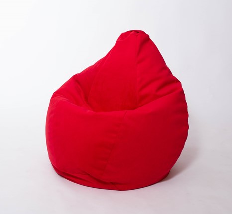 Кресло-мешок Груша большое, велюр однотон, красное в Иваново - изображение