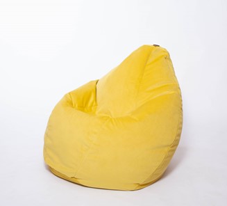 Кресло-мешок Груша большое, велюр однотон, лимонное в Иваново