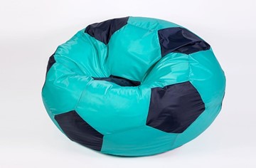Кресло-мешок Мяч большой, бирюзово-черный в Иваново