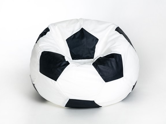 Кресло-мешок Мяч малый, бело-черный в Иваново - изображение