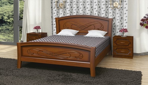 Спальная кровать Карина-16 (Орех) 140х200 в Иваново - изображение