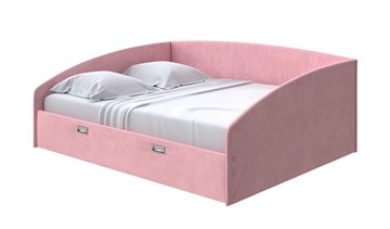 Кровать двуспальная Bono 160х200, Велюр (Casa Жемчужно-розовый) в Иваново