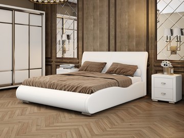 Спальная кровать Corso-8 Lite 160х200, Экокожа (Белый) в Иваново