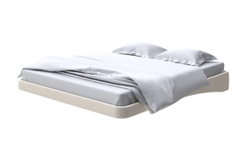 Кровать двуспальная парящая 180х200, Искусственная шерсть (Лама Бежевый) в Иваново