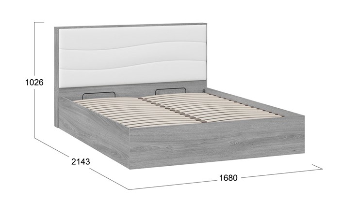 Кровать с механизмом Миранда тип 1 (Дуб Гамильтон/Белый глянец) в Иваново - изображение 1