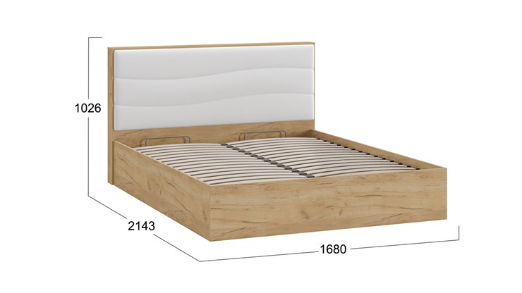 Кровать с механизмом 2-спальная Миранда тип 1 (Дуб крафт золотой/Белый глянец) в Иваново - изображение 1