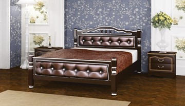 Спальная кровать Карина-11 (Орех Темный, обивка бриллиант) 160х200 в Иваново