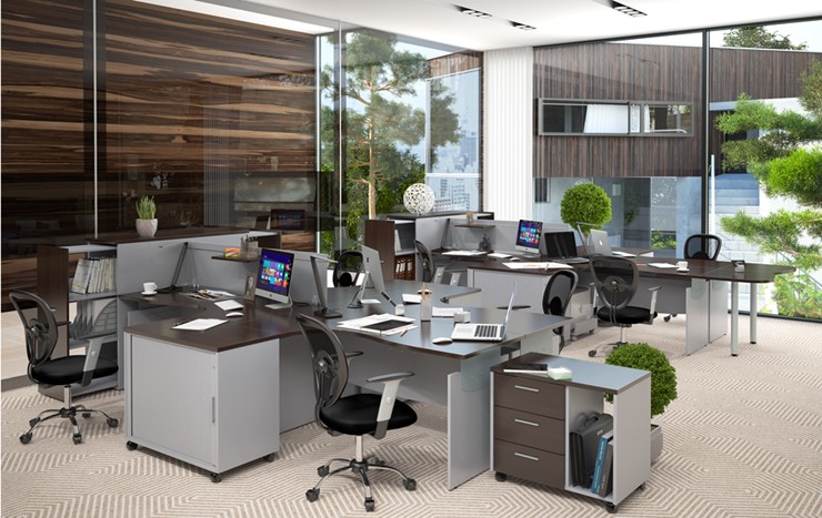 Офисная мебель OFFIX-NEW для двух сотрудников и руководителя в Иваново - изображение 1