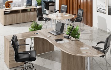 Офисный комплект мебели Wave 2, рабочий стол и конференц-стол в Иваново