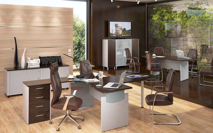 Офисная мебель OFFIX-NEW для двух сотрудников и руководителя в Иваново - изображение