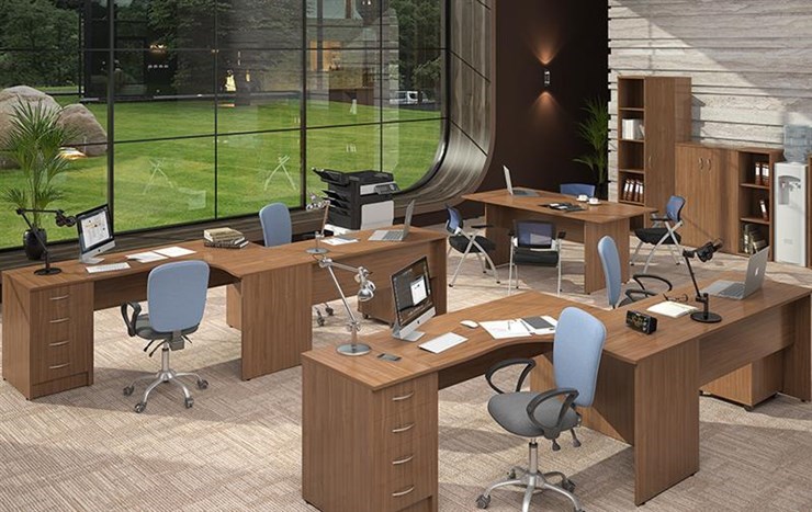 Мебель для персонала IMAGO три стола, 2 шкафа, стеллаж, тумба в Иваново - изображение