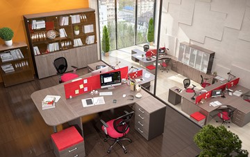 Комплект офисной мебели Xten с большим шкафом для документов для 2 сотрудников в Иваново