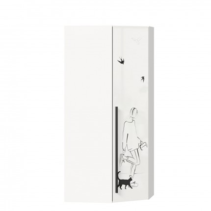 Угловой распашной шкаф Джоли 45 ЛД 535.030, Серый шелк в Иваново - изображение
