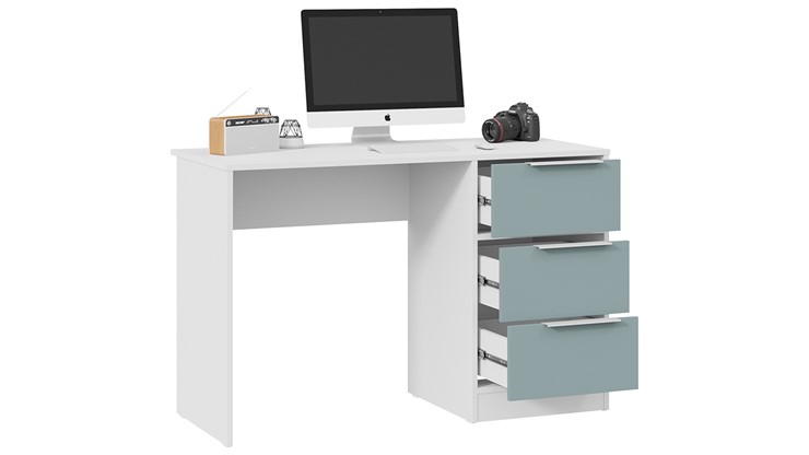 Письменный стол Марли Тип 1 (Белый/Серо-голубой) в Иваново - изображение 1