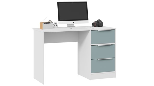 Письменный стол Марли Тип 1 (Белый/Серо-голубой) в Иваново - изображение