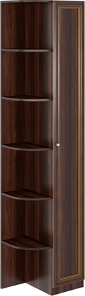 Угловой шкаф-стеллаж Беатрис М14 правый (Орех Гепланкт) в Иваново - изображение