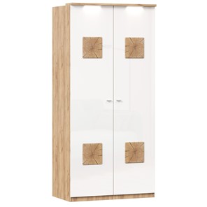 Шкаф двухстворчатый Фиджи с декоративными накладками 659.237, цвет белый в Иваново