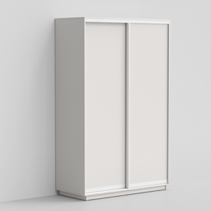 Шкаф 2-х дверный ЭКО-Сим Д 220х160х60, Белый матовый/белый глянец в Иваново