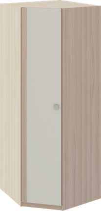 Распашной угловой шкаф Глэдис М21 (Шимо светлый/Белый текстурный) в Иваново - изображение