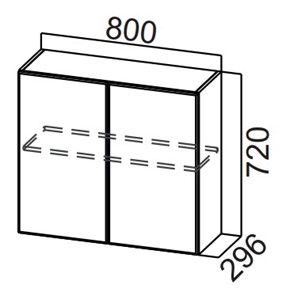 Шкаф навесной на кухню Стайл, Ш800/720, МДФ в Иваново