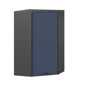 Угловой настенный шкаф высокий Индиго ЛД 298.620.000.159, Чёрный/Тёмно-синий в Иваново