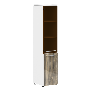 Шкаф колонка комбинированная MORRIS  Дуб Базель/ Белый MHC  42.2 (429х423х1956) в Иваново
