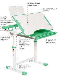 Растущая парта и растущий стул SET HOLTO-17А, зеленый в Иваново - предосмотр 5