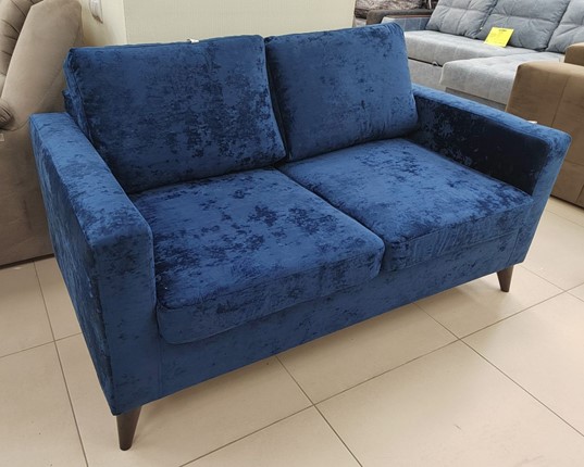 Прямой диван Рим МД Краш 15 темно синий в Иваново - изображение
