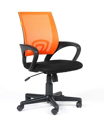 Кресло CHAIRMAN 696 black Сетчатый акрил DW66 оранжевый в Иваново - изображение